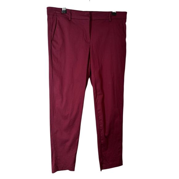 Lucca Wildfang Maroon Cotton Trousers XS Classic Basic Staple‎ Work Career - Picture 1 of 8